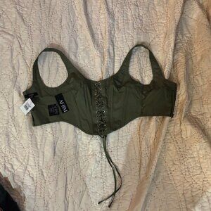 AFRM green corset top , xs